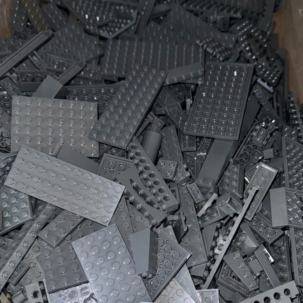 2lbs Genuine LEGO Bulk New & Old Dark Bluish Gray Random Bricks Pieces Plate LOT